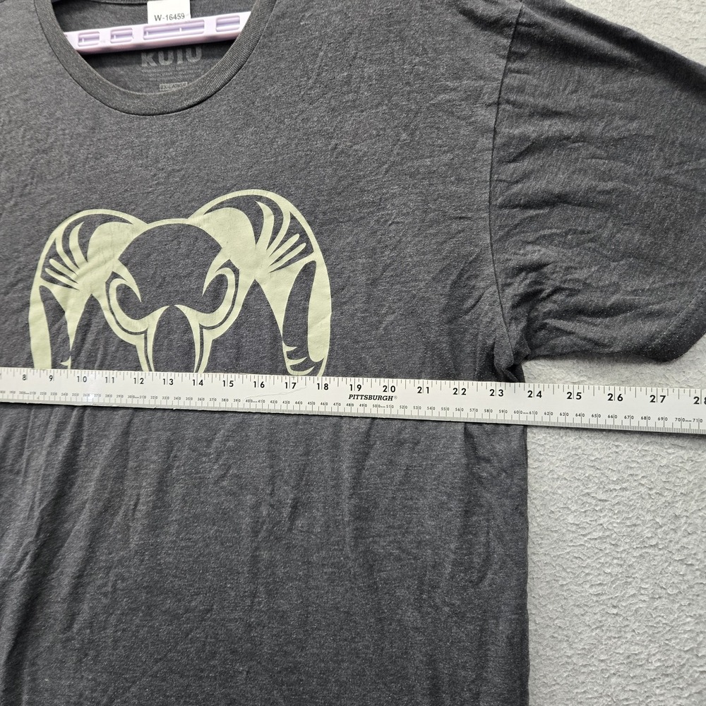 KUIU Men Shirt 2L Gray Ram Logo Graphic Print Short Sleeve Crew Neck Pullover - Picture 7 of 10